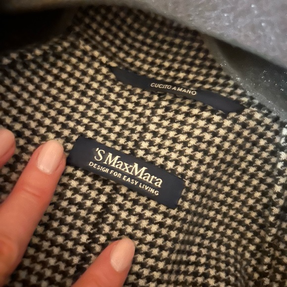 S Max Mara Houndstooth Print Coat - Picture 7 of 7